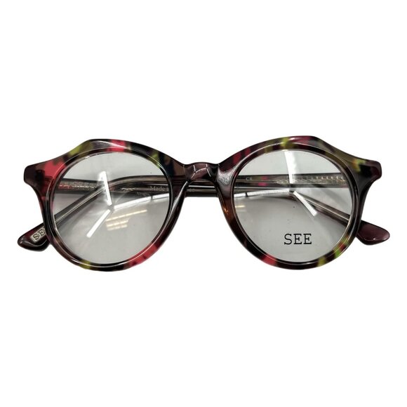 SEE Eyewear Green Pink #6603 Round GlassesNew Without Tags